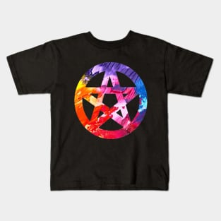 Funky Colorful Pagan Pentacle Kids T-Shirt